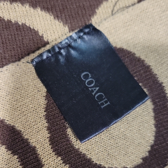 Coach Signature Brown and Tan Scarf - Picture 2 of 5